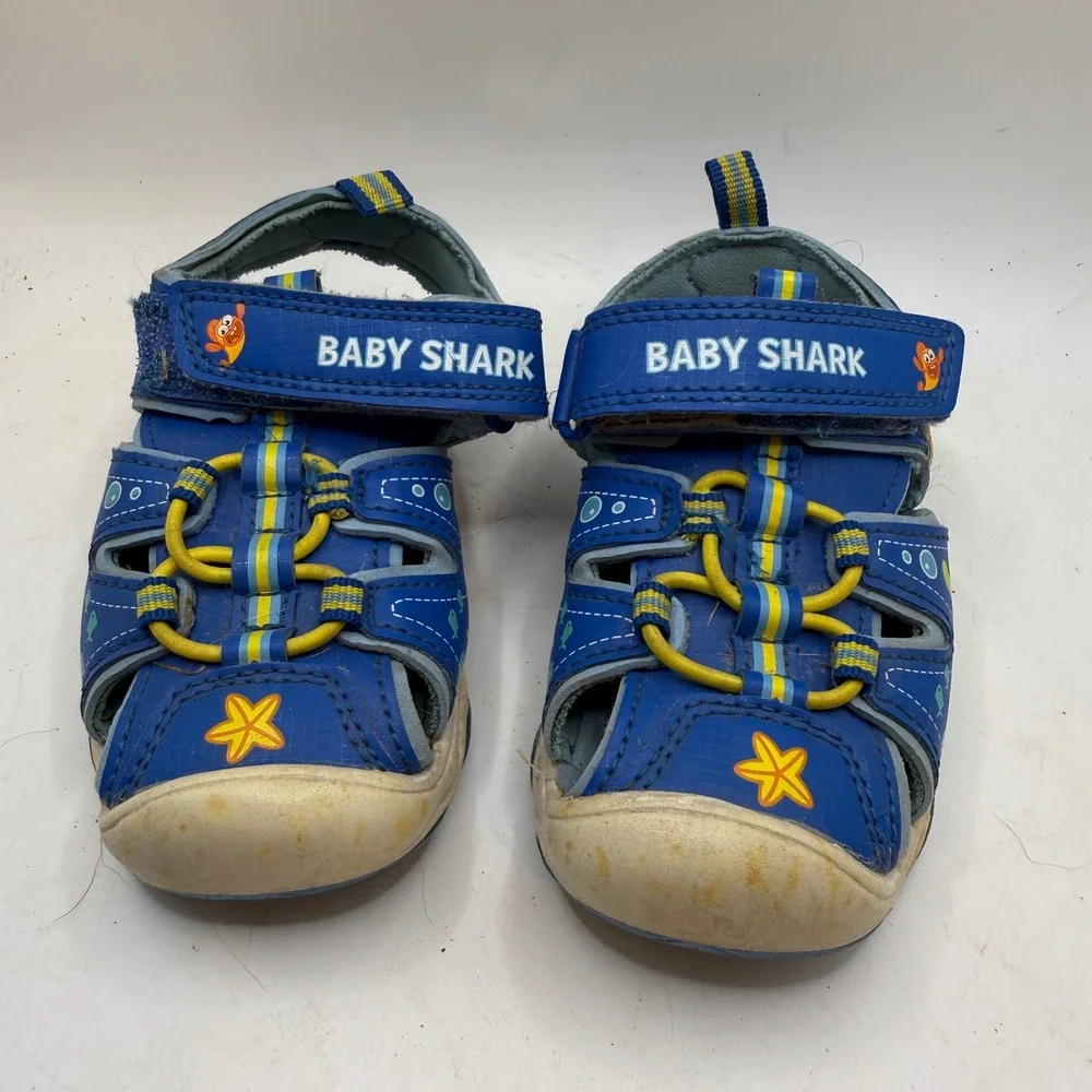 Baby Shark Toddler Boys Blue Closed Toe Fisherman Sandals Size 6